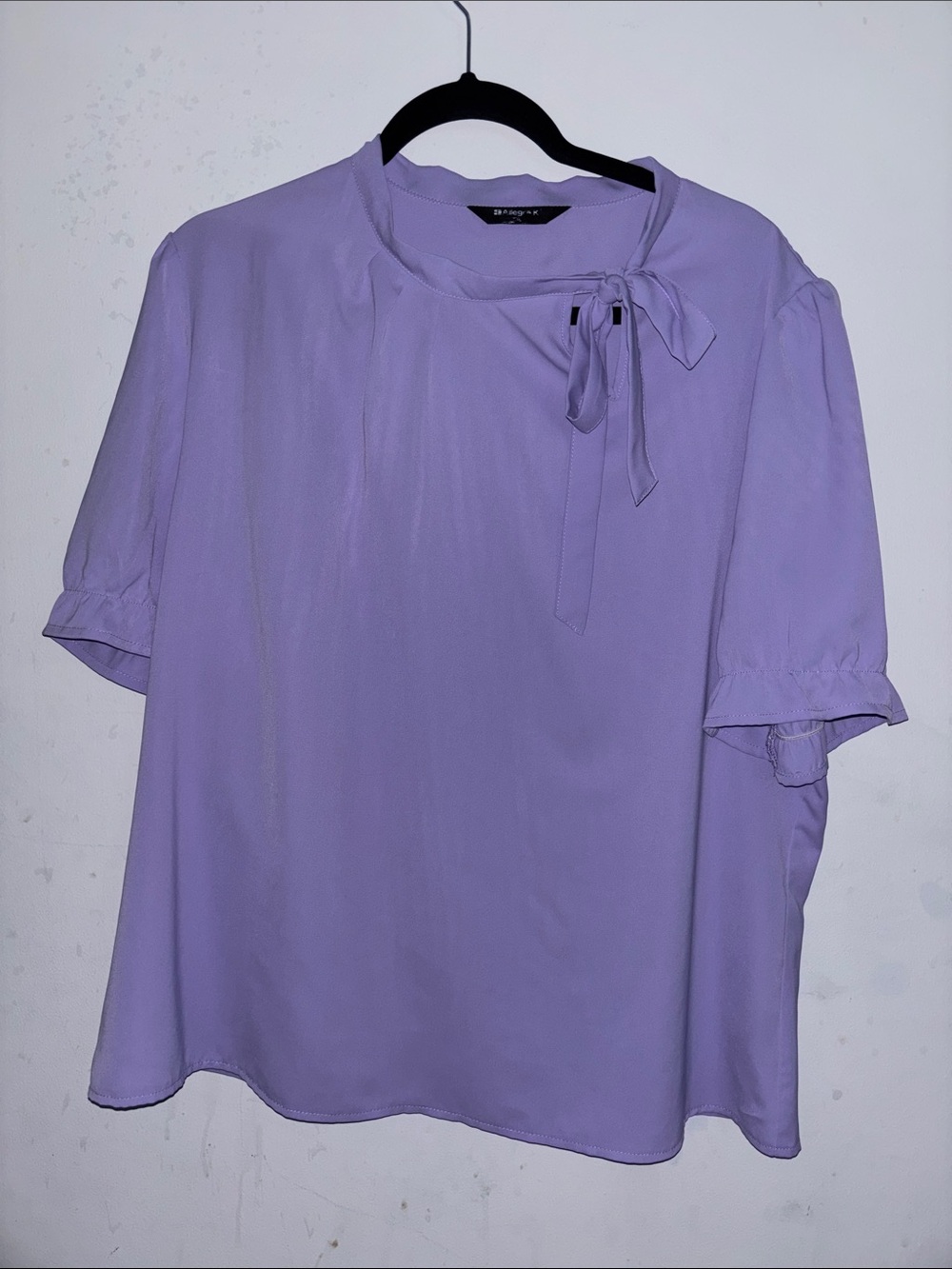 Light Purple Tie-Neck Blouse - Women Tops
